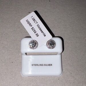 Sterling Silver Moissanite Stud Earrings